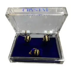 CRYSTAL カフスボタン ネクタイピン 3点セット