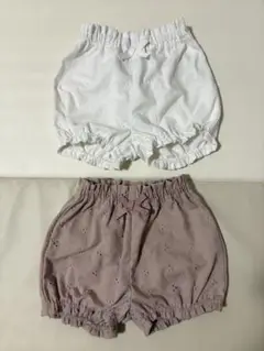 西松屋 リボン付き刺繍パンツ2枚セット（80サイズ）