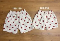 LOWRYS FARM ハート柄 ハーフパンツ 2枚セット　140、120