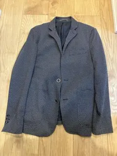 ZARA MAN ネイビー ドット柄 テーラードジャケット