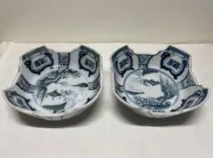 手描き 染付 銘々皿 小皿 柏仙 アンティーク 骨董 古い陶磁器 - メルカリ