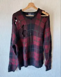 【希少】90s Polo Ralph Lauren ウールセーター グランジ