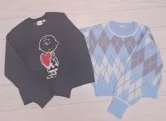 PEANUTS ニット アーガイル柄 ニット 2点セット
