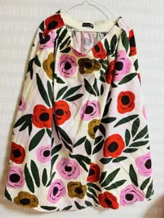 marimekko フラワープリント フレアスカート XL
