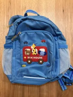 【送料込】mikihouseリュック 動物刺繍 青 ミキハウス 匿名配送　183のサムネイル