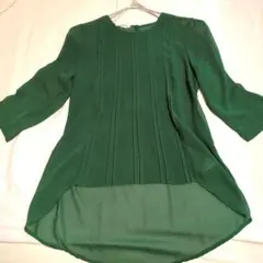 NARACAMICIEグリーン プリーツ 五分袖チュニック　ZARA