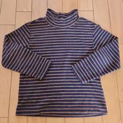 ユニクロ　リブフリースハイネックボーダーTシャツ　長袖　120