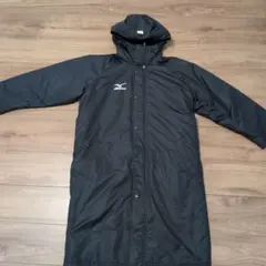 美品Mizuno フード付きベンチコート ブラック
