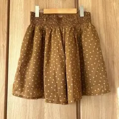 水玉　ショート パンツ　Ｍ　ドット　　　黄色　マスタード　イエロー　ベージュ