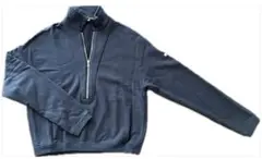 ORCIVAL ネイビー ハーフジップ クロップドパーカー