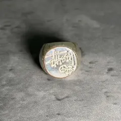 OLD STUSSY SSリンク カレッジリング シルバーカラー S/Mサイズのサムネイル
