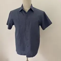 半袖シャツ ネイビー 無地 シンプルのサムネイル