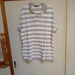 Polo by Ralph Lauren XL グレーとホワイトストライプ