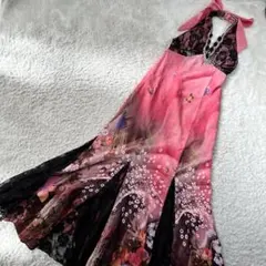 Jewels ホルターネック ロングドレス ピンク レビジュー キャバドレス