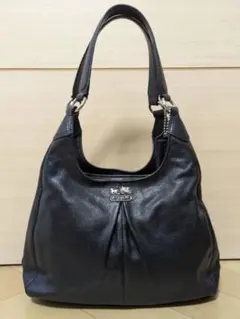 423 美品 COACH コーチ ショルダー バッグ ブラック レザー