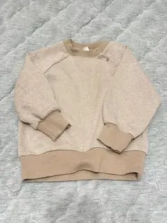 ベージュ ヘリンボーン トレーナー