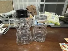 クマ型透明プラスチック瓶2個セット