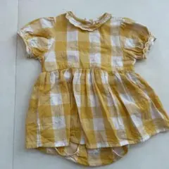 futa futa チェック柄ロンパース　80cm