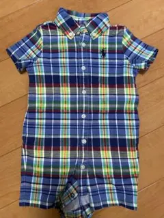 Ralph Lauren チェック柄 半袖ロンパース 9M