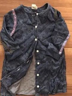 F.O.KIDS ペイズリー  デニムシャツワンピ　90