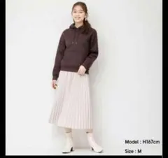 新品未使用　ジーユー　フェイクレザープリーツスカート　ピンク　XL