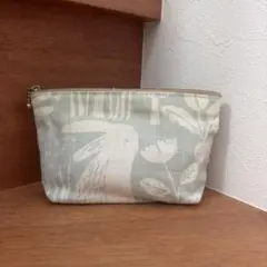 うさぎ柄 ポーチ ライトグリーン