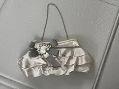 パーティーバッグ　フリル　シルバー