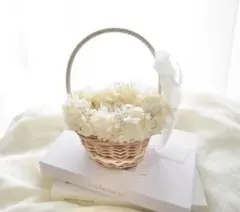 中古品＊リングピロー バスケット かご ホワイト 白 結婚式 挙式 結婚指輪