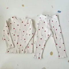 新品　zara baby ハート柄トップス&パンツ　セットアップ　86cm