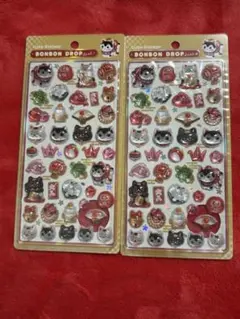 ボンボンドロップシール 和柄 和風 縁起物 招き猫 お正月 日本 鶴　1点