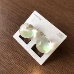 【No.359】可愛いアンティーク調透明ボール一粒イヤリング新品涼しげ上品お洒落