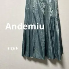 [Andemiu]アンデミュウ　フレアロングスカート サテン