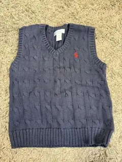Ralph Lauren ケーブルニットベスト 24M グレー