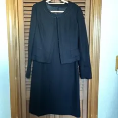 黒 ワンピーススーツ ジャケット　卒業式　フォーマル　ツイード調