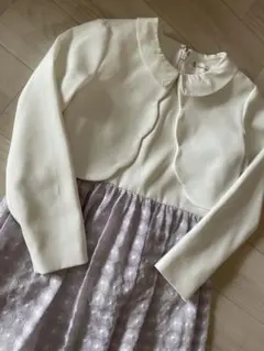 フォーマルワンピース 130cm ホワイト・ラベンダー