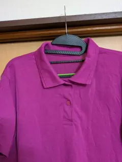 マゼンタ 半袖ポロシャツ
