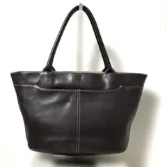 agnès b. アニエス・ベー　ダークブラウン レザートートバッグ