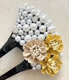 かんざし パール バチ型 二本挿し 和装 髪飾り 花 着物 訪問着 結婚式