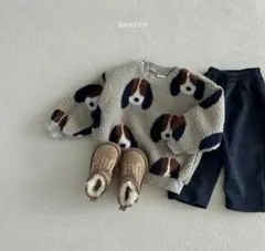 BONITO ドッグ柄 ボアトレーナー S