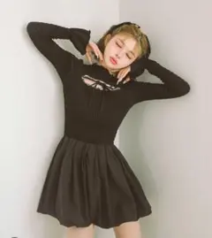 Darich ダーリッチ　シャーリングバルーンミニワンピース