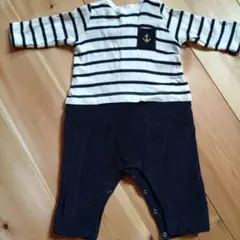 PETIT BATEAU ストライプロンパース 60
