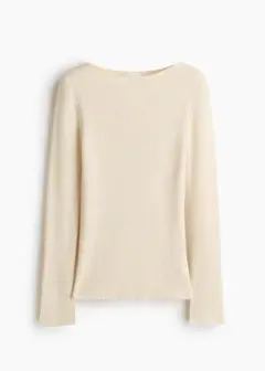 H&M リブニットトップス アイボリー