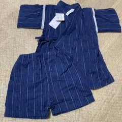 ネイビー 甚平 90cm 綿100%