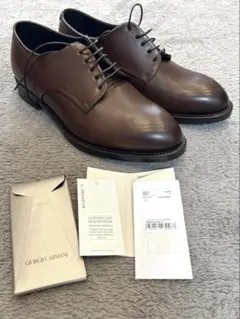 GIORGIO ARMANI レザー ダービーシューズ ブラウンのサムネイル
