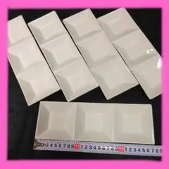 三連皿 5枚セット 白磁 仕切り皿 長角皿