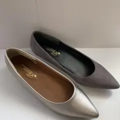 セット販売 AmiAmi アミアミ ピンクゴールド ブルーグレー パンプス 37