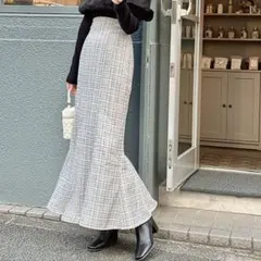 グレイル ラメチェックツイードマーメイドスカート[dk1080]
