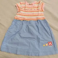 値下げ ミキハウス 切り替えワンピース 100