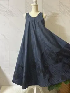 大島紬リメイク　大島紬ロングワンピース　大島紬ジャンパースカート