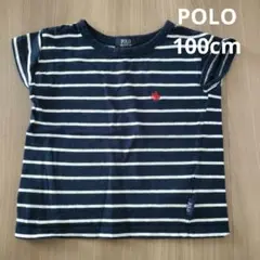 POLO ポロ ネイビー ホワイトストライプ Tシャツ 子供服 100のサムネイル